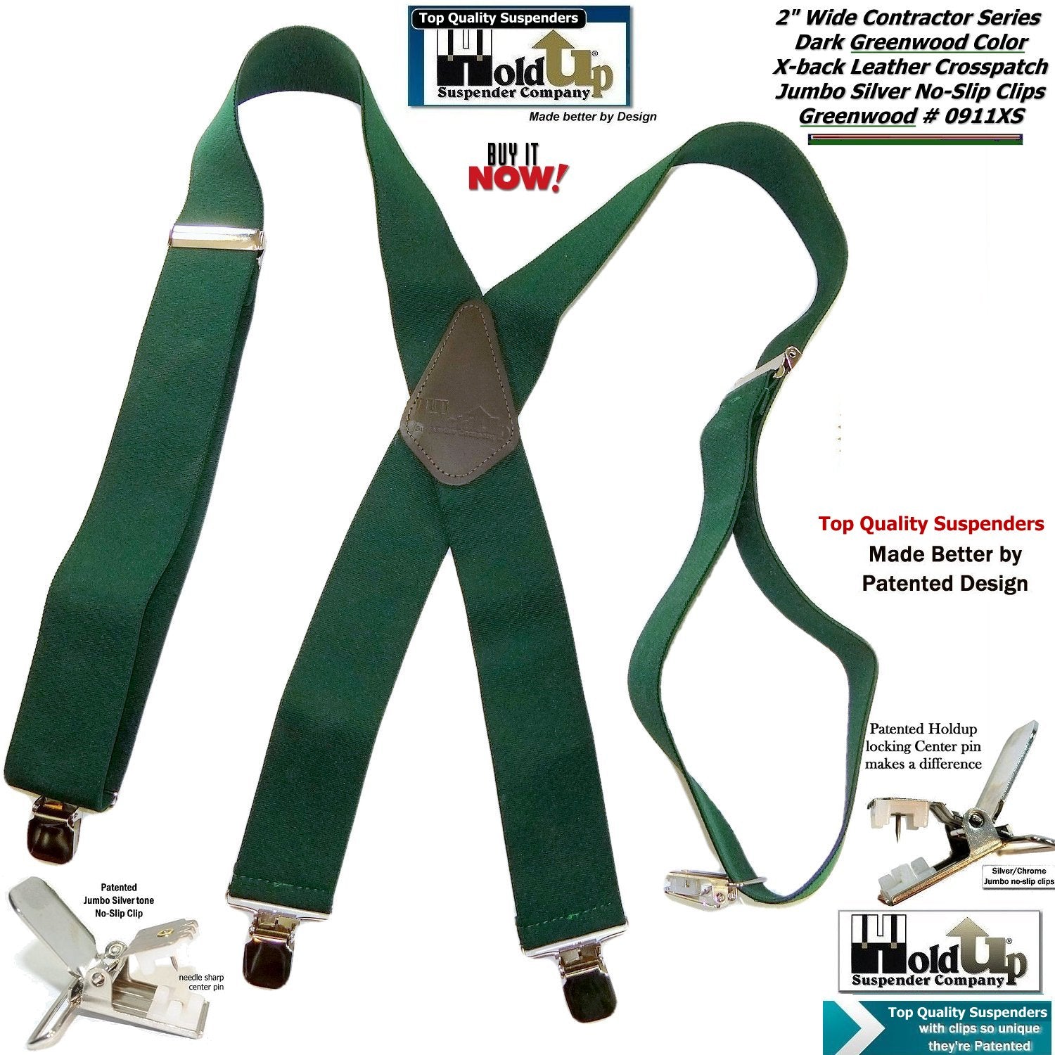 Heavy Duty Work Suspenders - PIN CLIP