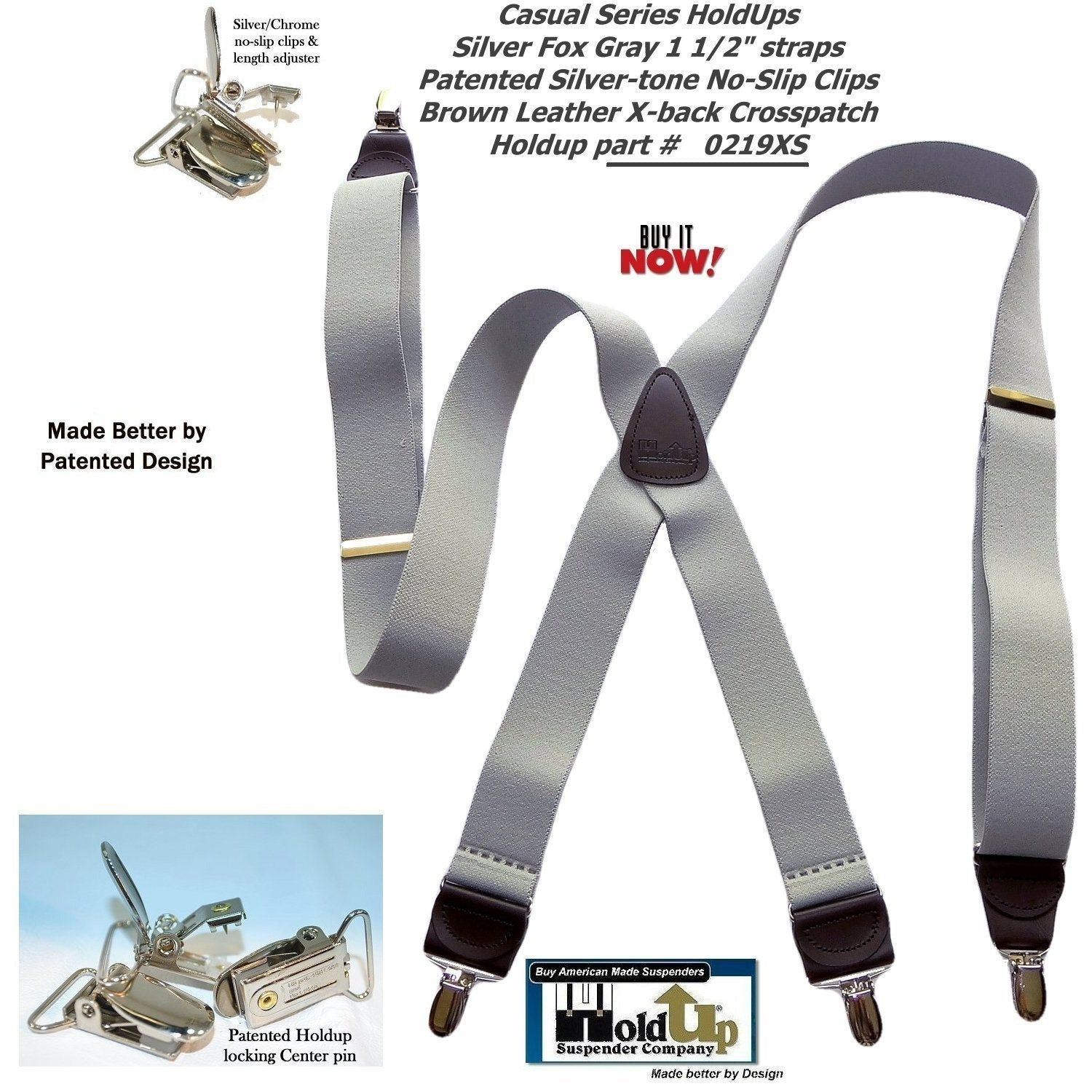 Light Silver Fox Gray Suspender – Holdup-Suspender-Company