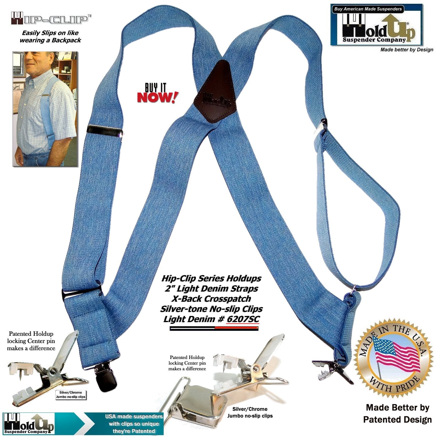 Open Jeans Men's Leather Harness Suspenders