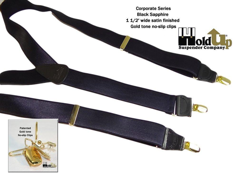 Black leather Suspenders with Golden shops Details