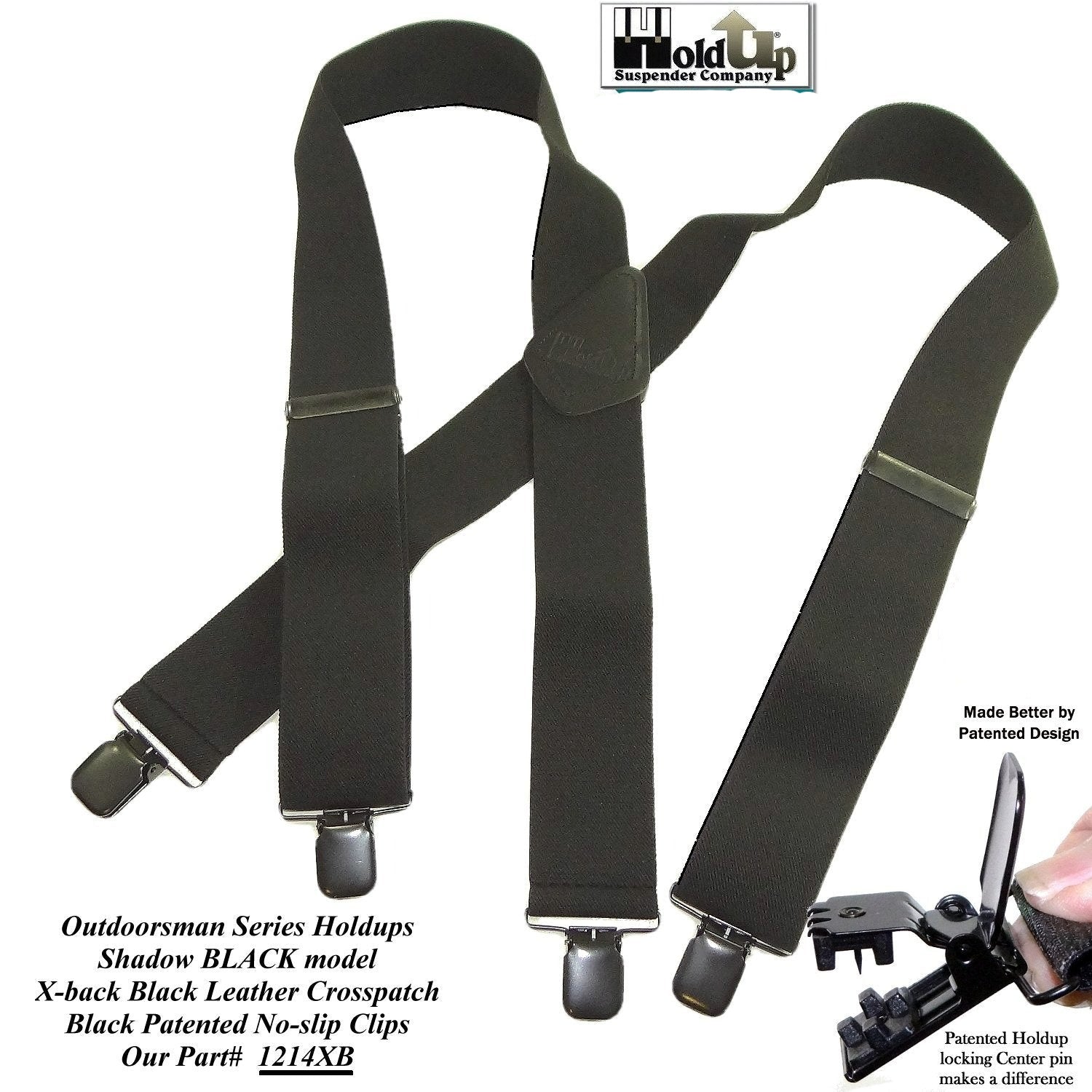 Hold-Up Brand Shadow Black Heavy Duty Work Suspenders are 2